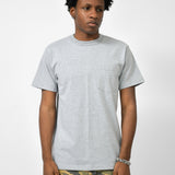 TAB LOGO POCKET TEE - HEATHER GREY