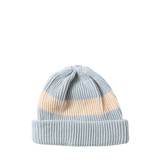 COTTON FLAX STRIPE BEANIE - ICE BLUE