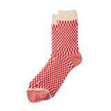 CHECKERBOARD PATTERN SOCK - RED