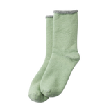 DOUBLE FACE COZY SLEEPING SOCK - L.GREEN/GRAY