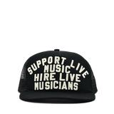 TRUCKER HAT - SUPPORT LIVE MUSIC - BLACK