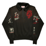 VARSITY 1/4 ZIP - FADED BLACK