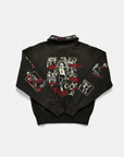 SAMUEL ZELIG - VARSITY 1/4 ZIP - FADED BLACK