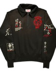 SAMUEL ZELIG - VARSITY 1/4 ZIP - FADED BLACK