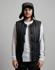 TAION - REVERSIBLE CHINA BUTTON DOWN VEST - BLACK - V01JS