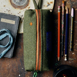 PENCIL BAG - WOOL GREEN