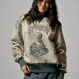 LA LUNA CREWNECK - DARK TEAL/OATMEAL GREY