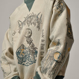 LA LUNA CREWNECK - DARK TEAL/OATMEAL GREY