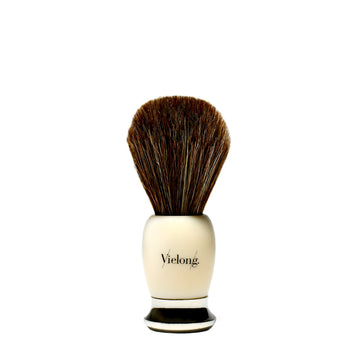 VIE LONG - HORSEHAIR SHAVE BRUSH - IVORY/SILVER