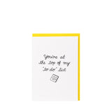 TO DO LIST GREETING CARD